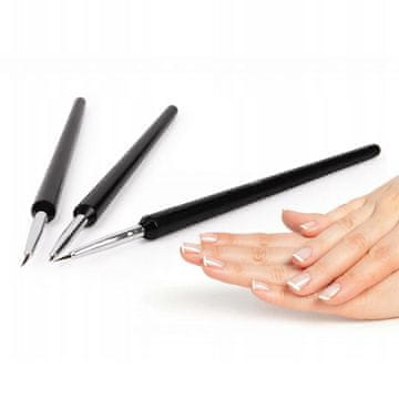 Rosfix Čopičev Set za Nail Art – 3 Velikosti, 9,6 Cm Višina, 0,2 Cm Debelina | za Gel v Manikuro