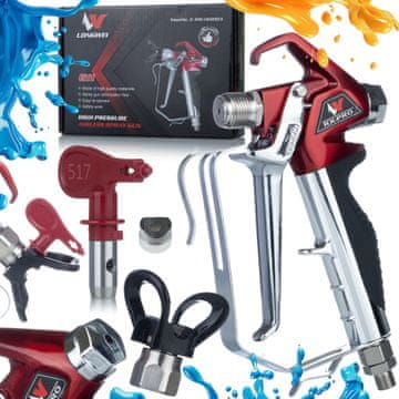 Rosfix Set Brizgalna Pištola RX-PRO – Šoba 517, Tlak 248 bar, 1/4"" Priključek, Filter, 660 g | za Agregat