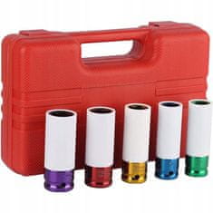 Rosfix Set Udarnih Nasadnih Ključev 1/2"" – za Alu Platišča, CrV, 15–22 mm, 79 mm Dolžina | v Kovčku