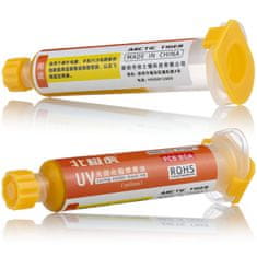 Rosfix UV Spajkalna Maska – Pomarančna Zaščita PCB 10 ml | Neprevodna, Hitro Strjevanje, 95 mm Injector