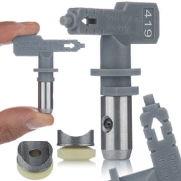 Rosfix Hi-Flow 419 Brizgalna Glava – 20 cm Širina, za Akril in Lateks | za Enote Graco, Wagner, Titan