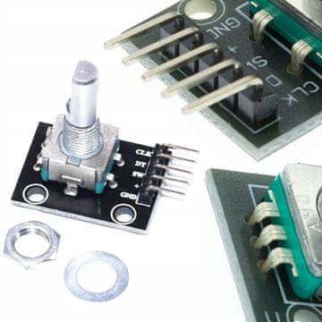 Rosfix Set Rotary Encoder With Gumbom – 360°, 20 Impulsov, Raster 2,54 mm, 26×19 mm | za Avtomatizacijo