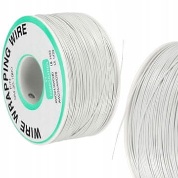 Rosfix Kynar Elektronski Kabel AWG 30 – Bel, 0,25 mm, 200 m, PVC Izolacija, 300 v | od -60 °C do 105 °C