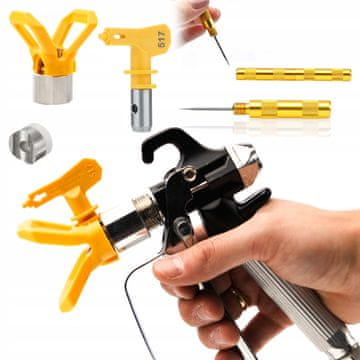 Rosfix Set Brizgalna Pištola s Šobo 517 in Čistilnim Iglom – 248 bar, 1/4"", 7/8"", Filter | za Agregat