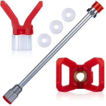 Rosfix Set Podaljšek za Barvno Pištolo 50 cm – 290 bar, Navoj 7/8"", 4 Tesnila, Inox Zaščita Šobe | za Težko Dostopna Mesta | Positive Oprema za Barvanje
