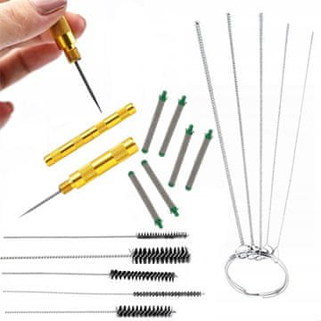 Rosfix Set Podatna Oprema za Brizgalno Pištolo – Pribijač, 10 Ščetk, 6 Filtrov 30 Mesh | 93,5 mm, Ø10,8 mm