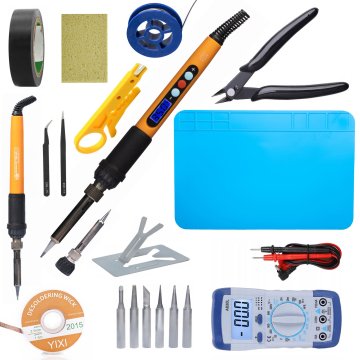 Rosfix Set Spajkalnik Electric s 21v1 – 60w, LCD, 180-500°C, 6 Grotov, ESD SAFE | 220v, 90cm Kabel