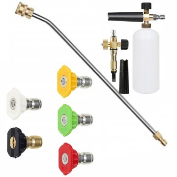 Rosfix Set Šob, Sulica in Penilnik – 5 Šob 0°–60°, Sulica 1/4"" 34 cm 30°, Penilnik 1000 ml | 250 barov, 60°C | za Tla, Vozila, Strehe