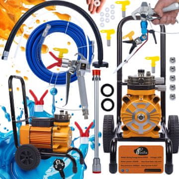 Rosfix Set Enota za Barvanje Strong Orange Storm SOS03 – 3500w, 22MPa, 18l/Min, 8m Cev, 4 Šobe | za Profesionalno Barvanje