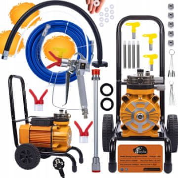 Rosfix Set Enota za Barvanje Strong Orange Storm SOS03 – 3500w, 22MPa, 18l/Min | Nerjaveče Jeklo, 8m Cev, 3 Šobe | za Stene, Jeklo, Les