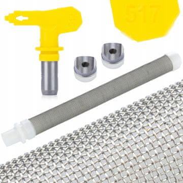 Rosfix Set Brizgalna Glava 517 + 2X Tesnilo Šobe + Filter 60 Mesh – na Agregat | 25 cm, Ø0,017"", 93,5 mm