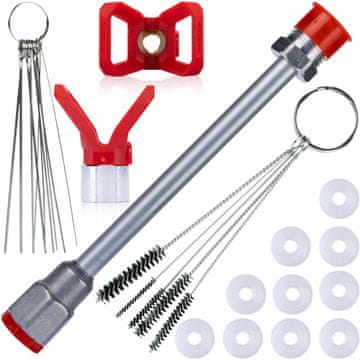 Rosfix Set Podatna Oprema za Brizgalno Pištolo – Lance 30 cm, 10 Tesnil, 10 Ščetk | 7/8"", 290 barov
