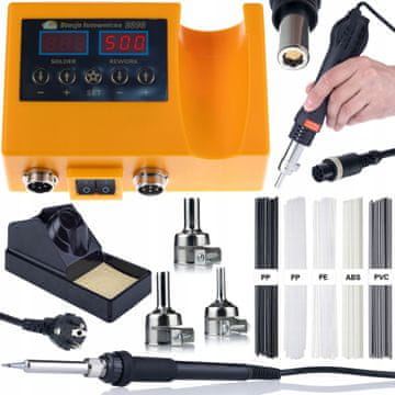 Rosfix Set Spajkalna Postaja OH660 – 2v1 Hot-Air in 900m Grot | 660w, LED Zavese, 100–500°C | za Elektroniko in Varjenje Plastike