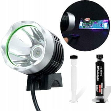 Rosfix Set Soldermaska Črna 10 ml z Dozatorjem in UV Lučko – Zaščita PCB, Hitro Strjevanje | USB 5v, LED 365Nm