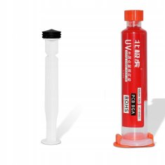 Rosfix Set Rdeča Soldermaska z Dozatorjem in UV Lučko – 10 ml, 365 Nm, USB 5v, 2 LED | za PCB