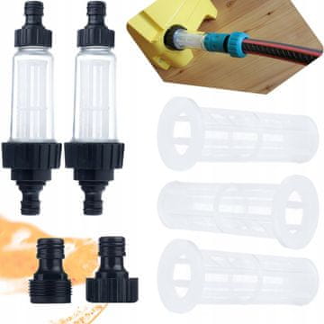 Rosfix Set Filter za Vodo za Visokotlačne Čistilce – 2X s Posodo + 1X brez Posode | 3/4"" Navoj, 12 bar, 60°C | za Kärcher, Lavor, Nilfisk