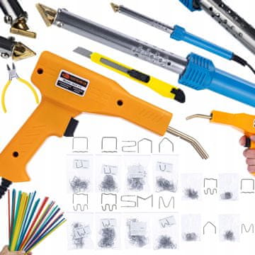 Rosfix Set Orodje za Spajkanje Plastike – Lutalnik 80w, Zgrčevalnik, 800 Zaponk, Spoji PP PE ABS PVC | do 600 °C, 230 v | za Avto in DIY Popravila
