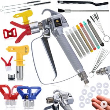 Rosfix Set Brizgalna Pištola z Glavo 517 – 248 bar, 7/8"", 17v1 Čistilni Set, Filtri 30–200 Mesh | 1/4"" Priključek