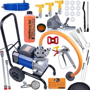 Rosfix Set Enota za Barvanje Blue Strong Storm 990 BSS07 – 3500w, 22MPa, 18l/Min | 8 m Cev, 3X Curka, Pištola, Sulica 30/50 cm, Čistilo 1l