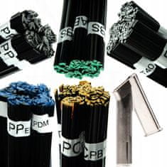 Rosfix Set Šoba za Varjenje Plastike Y8X9 – Izhod 8 mm | 5X 100 g Polnila ABS, PP, PP/EPDM, PC+PBT, PP+T40 | za Avtomobilske in Industrijske Popravke
