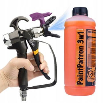 Rosfix Set Brizgalna Pištola TurboJet TJ1 + Čistilna Tekočina PaintPatron 3v1 1l | 1/4"" Navoj, Jeklo, za Agregat