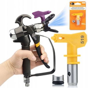 Rosfix Set Brizgalna Pištola TurboJet TJ1 With Ultra Spray Šobo 519 – 1/4"" Navoj, 25 cm Razpršilo, 488 g