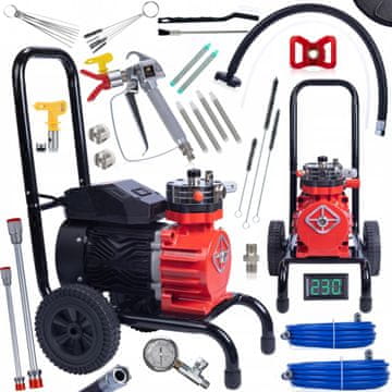 Rosfix Airless Brizgalna Naprava Red Strong Storm 1100 RSS05 – 3500w, 22MPA, 18l/Min | Set Dodatkov