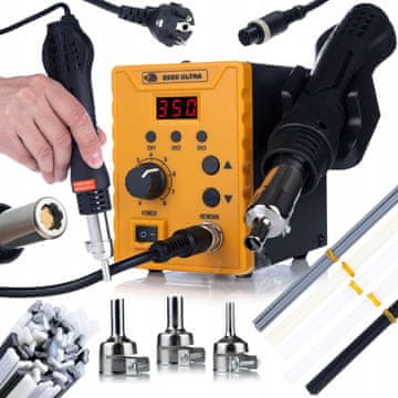 Rosfix Set Spajkalna Postaja 858D Ultra – 700w, LED, 3 Programi, 50X Spoji za PP/PE/ABS/PVC | 100–480 °C
