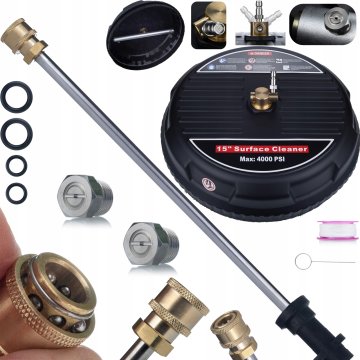 Rosfix Set Krtača T-Racer 15"" in Lance 58 cm – Nadomestni Del za Visokotlačni Čistilnik Kärcher K2–K7 | 160 bar, 650 l/H, Medeninasta Snelspojka, Obracalna Roka, 1/4"" in 1/8"" Navoj