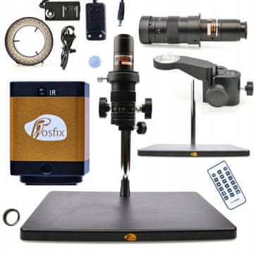 Rosfix Set Digitalni Earth Pro MCEP-0.5X Mikroskop z LED Osvetlitvijo v Kamero Pegasus Pro | 7–45X Zoom, C-Nastavek, HDMI, 56xLED | za Elektroniko, Biologijo, Geologijo