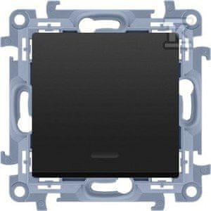 slomart Enopolno stikalo z LED osvetlitvijo (modul) 10AX, 250V~, vijačni priključki, mat črna, SIMON10