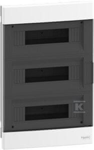 slomart Vgradna razdelilna omarica, Easy9 EU IP40 EZ9EU-3-12-PT-T prozorna 3 vrste 12 modulov/vrsta