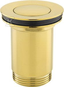 slomart Odtočni ventil s prelivom, klik-klak, 5/4", zlata