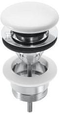 slomart Univerzalni klik-klak odtočni ventil s keramičnim pokrovom ø 65 mm sijajno bele barve