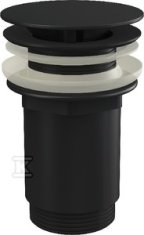 slomart Umivalniški odtok 5/4 kovina, velik čep, za umivalnike brez preliva, črna mat