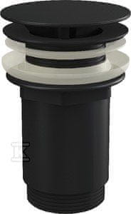 slomart Umivalniški odtok 5/4 kovina, velik čep, za umivalnike brez preliva, črna mat