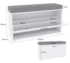 Fort Omara za čevlje PELAGO 91 (bela/siva)