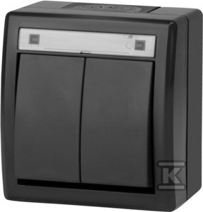 slomart Nadometna vtičnica N/T, svečasta IP55, antracit AQUANT 2K