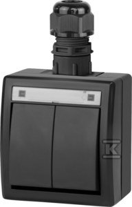 slomart Nadometna vtičnica N/T, svečasta IP65, antracit AQUANT 2K