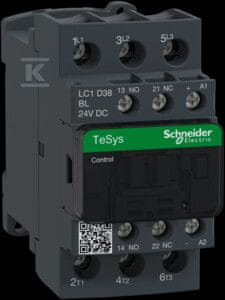 slomart TeSys D kontaktor AC3 38A 3P 1NO 1NC 24VDC tuljava nizka poraba