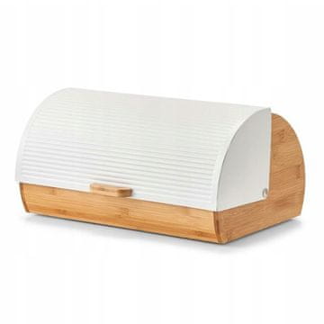 Zeller Posoda za kruh 39x27x19cm / bela / les, kovina