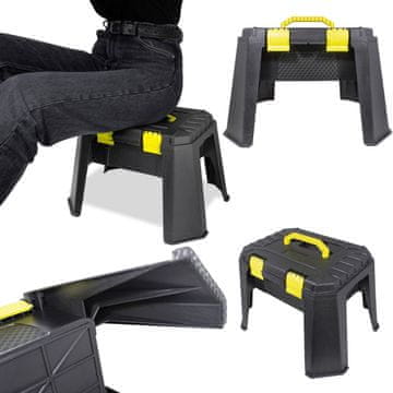 shumee Sedežni stolček do 150 kg s predalom za shranjevanje Mobilna škatla za orodje WMC