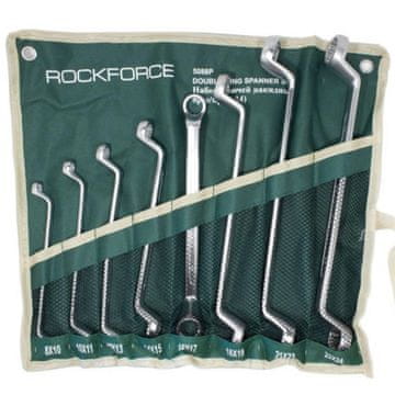 ROCKFORCE Komplet 8-delnih obročnih ključev z ukrivljenim robom 8-24 mm CrV