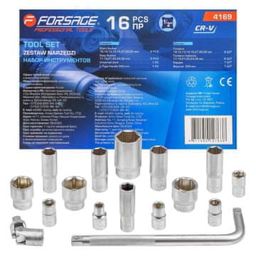 shumee 15-delni komplet nastavkov za orodje 10-36 mm CR-V gumb