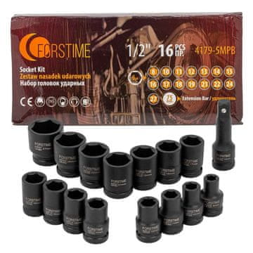 shumee Komplet udarnih nastavkov 1/2" 8-27 mm, 6-kraki