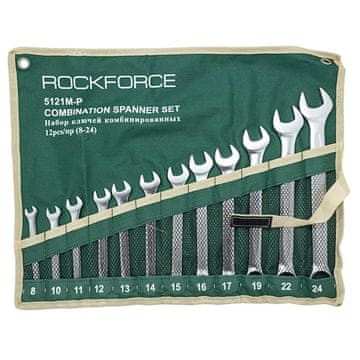 ROCKFORCE Komplet viličastih ključev 8-24 mm, 12 kosov