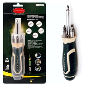 shumee 5-v-1 univerzalni izvijač z magnetom in lučko