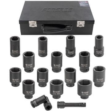 FORSAGE Komplet dolgih udarnih nastavkov 3/4" 17-50 mm, 6-kraki