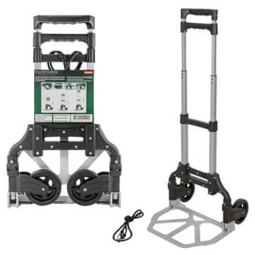 ROCKFORCE Zložljiv ročni transportni voziček s platformo 80 kg