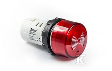 slomart Buzzer, monoblok, 24V AC/DC, 90dB, osvetljen, rdeč T0-MBZS024S